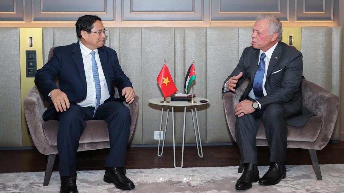 Thủ tướng Phạm Minh Chính gặp Quốc vương Jordan nhân dịp dự Hội nghị Đại dương Liên hợp quốc tại Pháp (8/6/2025)