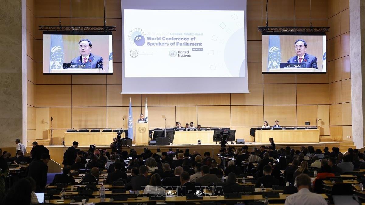 Chủ tịch Quốc hội Trần Thanh Mẫn tham dự Hội nghị các Chủ tịch Quốc hội lần thứ 6 tại Thụy Sĩ (29 - 30/7/2025)