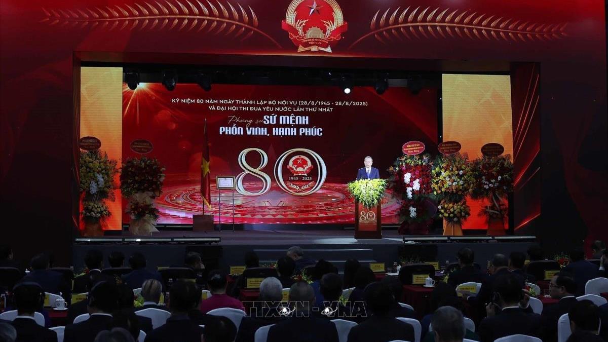 Tổng Bí thư Tô Lâm dự Lễ kỷ niệm 80 năm Ngày thành lập Bộ Nội vụ