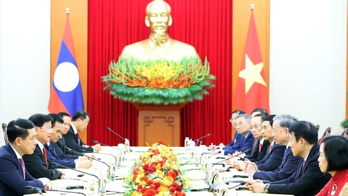 Tổng Bí thư Tô Lâm hội kiến Tổng Bí thư, Chủ tịch nước Lào Thongloun Sisoulith