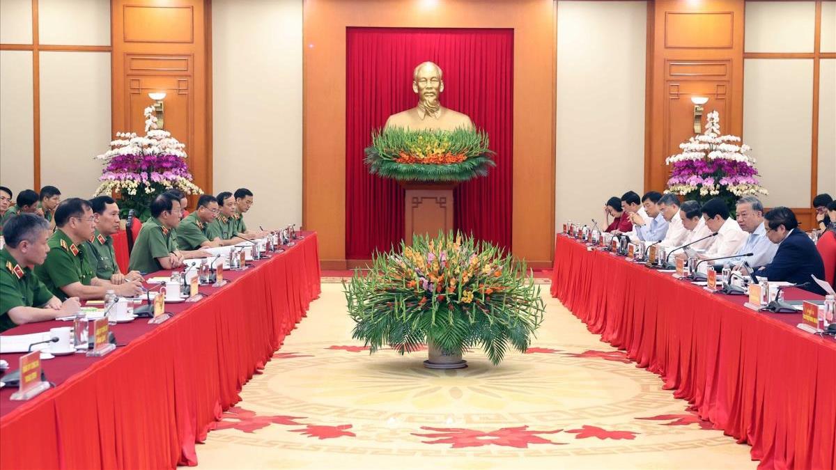 Tổng Bí thư Tô Lâm chủ trì cuộc làm việc của Bộ Chính trị với Ban Thường vụ Đảng uỷ Công an Trung ương