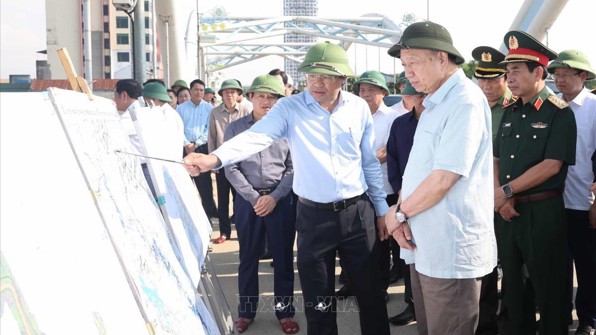 Tổng Bí thư Tô Lâm kiểm tra công tác khắc phục hậu quả bão, lụt tại Thái Nguyên