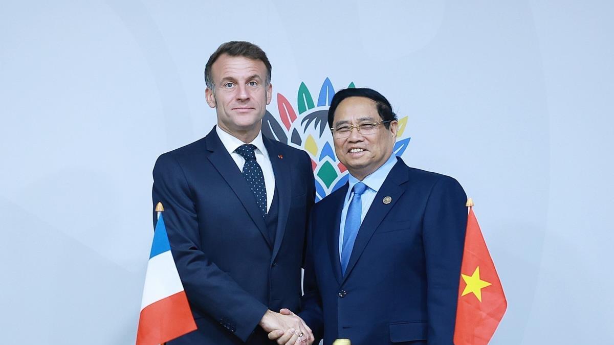 Thủ tướng Phạm Minh Chính gặp Tổng thống Pháp Emmanuel Macron nhân dự Hội nghị Thượng đỉnh G20 tại Nam Phi (23/11/2025)