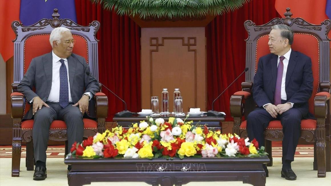 Tổng Bí thư Tô Lâm tiếp Chủ tịch Hội đồng châu Âu António Costa