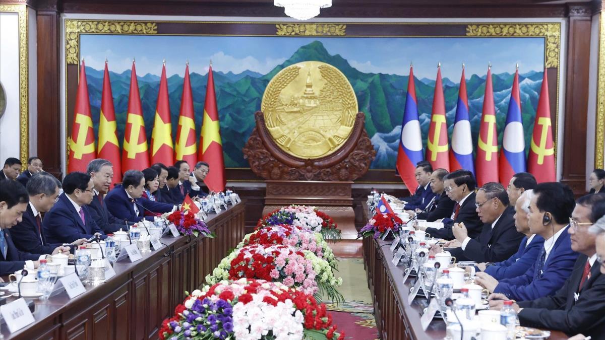 Tổng Bí thư Tô Lâm và Tổng Bí thư, Chủ tịch nước Lào hội đàm