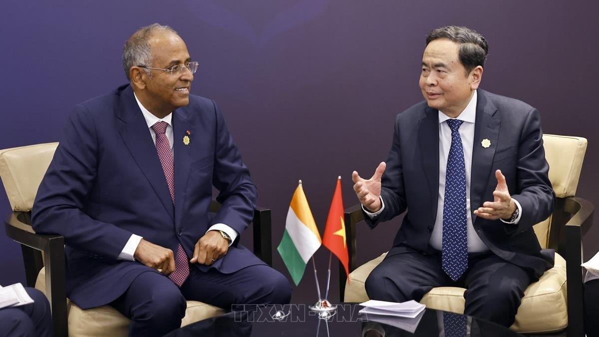 Chủ tịch Quốc hội Trần Thanh Mẫn gặp Chủ tịch Quốc hội Côte dIvoire nhân dịp Đại hội đồng IPU-152 (16/4/2026)