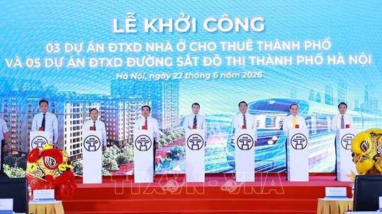 Thủ tướng Lê Minh Hưng dự lễ khởi công các dự án nhà ở cho thuê và đường sắt đô thị Hà Nội
