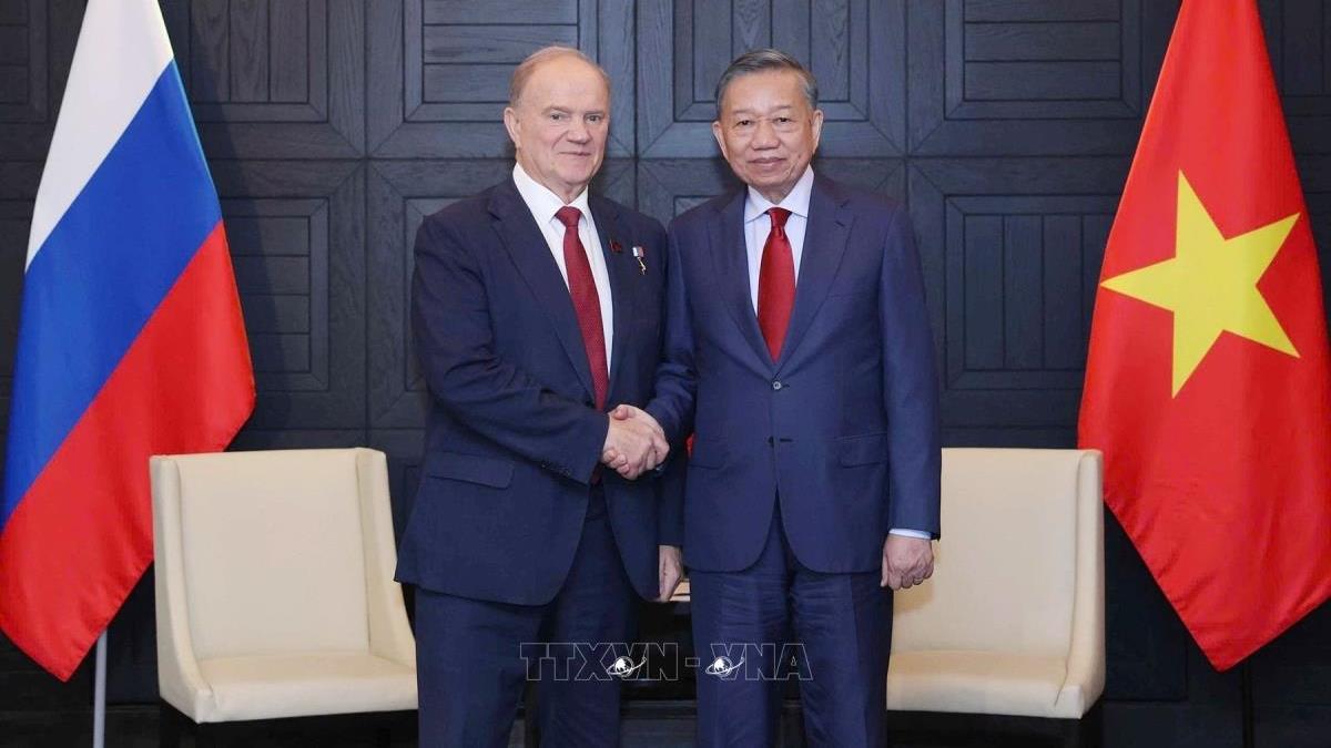 Tổng Bí thư, Chủ tịch nước Tô Lâm tiếp Chủ tịch Đảng Cộng sản Liên bang Nga