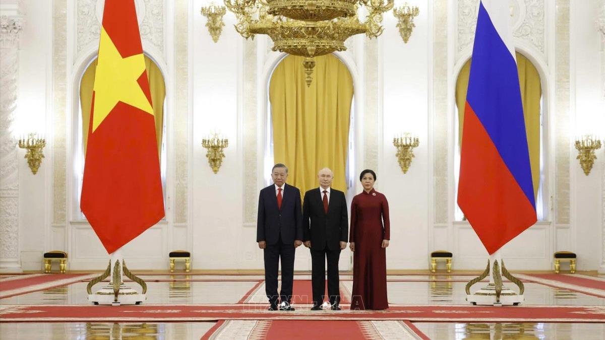 Tổng thống Liên bang Nga Vladimir Putin chủ trì Lễ đón Tổng Bí thư, Chủ tịch nước Tô Lâm
