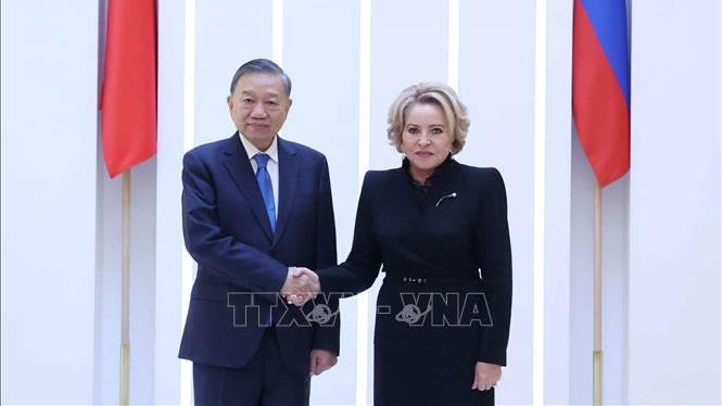 Tổng Bí thư, Chủ tịch nước Tô Lâm hội kiến Chủ tịch Hội đồng Liên bang Nga Valentina Matvienko        