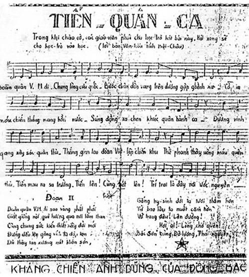 Nhạc sĩ Văn Cao với bài hát Tiến quân ca