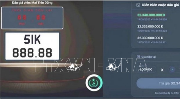 Phiên đấu giá trực tuyến biển số xe ôtô đầu tiên