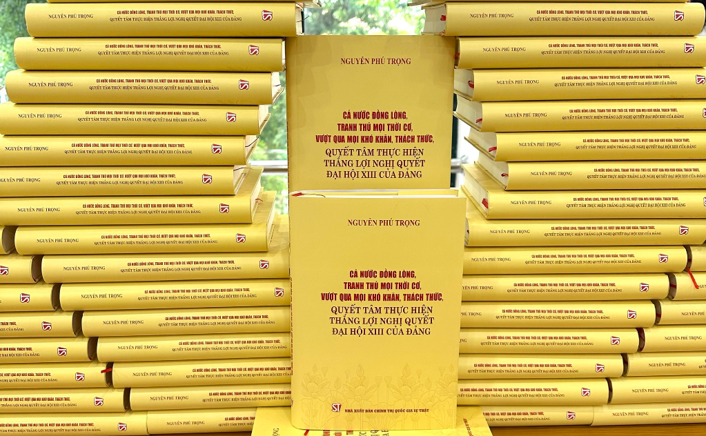Cuốn sách Cả nước đồng lòng, tranh thủ mọi thời cơ, vượt qua mọi khó khăn, thách thức, quyết tâm thực hiện thắng lợi Nghị quyết Đại hội XIII của Đảng (20/10/2023)