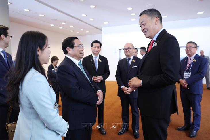 Thủ tướng Phạm Minh Chính gặp Thủ tướng Thái Lan Srettha Thavisin nhân dịp tham dự Hội nghị Cấp cao Đặc biệt kỷ niệm 50 năm quan hệ ASEAN-Australia (5-6/3/2024)