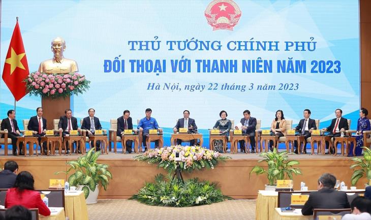Thủ tướng Phạm Minh Chính đối thoại với thanh niên toàn quốc năm 2023