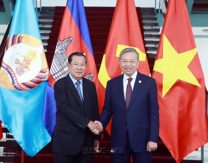 Cuộc gặp cấp cao giữa Bộ Chính trị Đảng Cộng sản Việt Nam và Ban Thường vụ Đảng Nhân dân Campuchia (CPP) (21/2/2025)