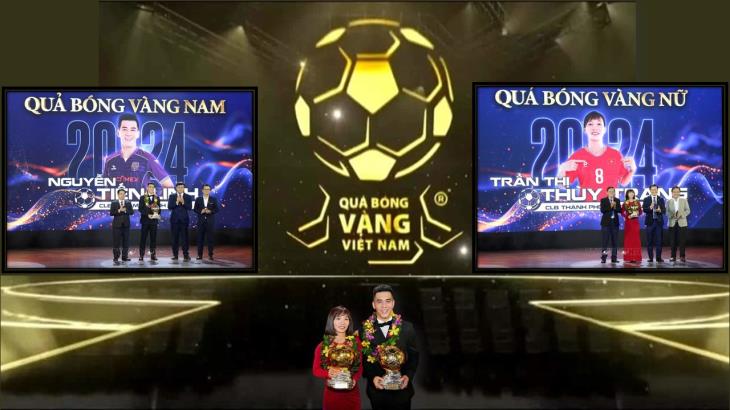 Tiến Linh và Thùy Trang giành giải Quả bóng vàng Việt Nam năm 2024