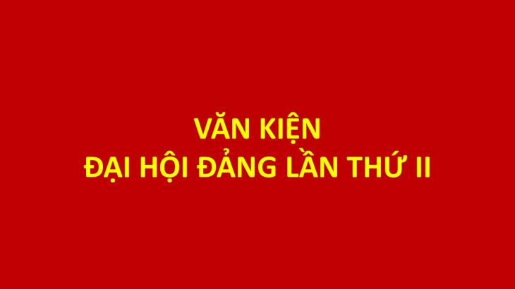 Văn kiện Đại hội Đảng lần thứ II