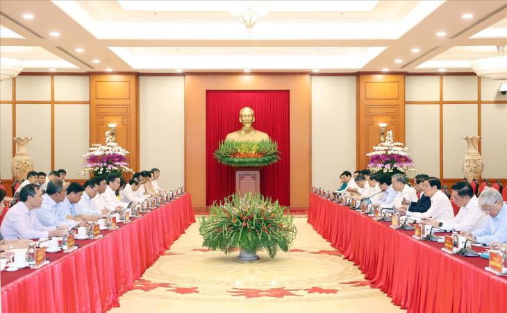 Tổng Bí thư Tô Lâm chủ trì cuộc làm việc của Bộ Chính trị với Ban Thường vụ Đảng uỷ các cơ quan Đảng Trung ương