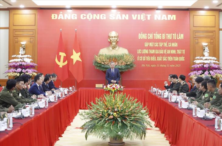 Tổng Bí thư Tô Lâm gặp mặt các tập thể, cá nhân tham gia bảo vệ an ninh, trật tự ở cơ sở tiêu biểu, xuất sắc