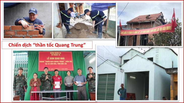 Chiến dịch Quang Trung thần tốc xây dựng lại nhà cho người dân bị thiên tai