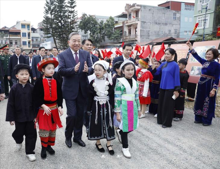 Tổng Bí thư Tô Lâm và Đoàn công tác Trung ương thăm, làm việc tại tỉnh Cao Bằng