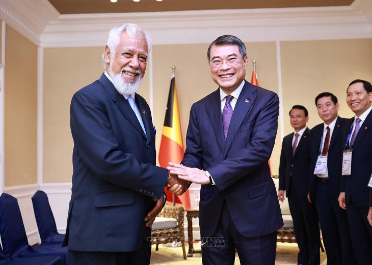 Thủ tướng Lê Minh Hưng tiếp xúc song phương Thủ tướng Timor Leste Xanana Gusmao, tại Hội nghị cấp cao ASEAN 48 (7/5/2026)