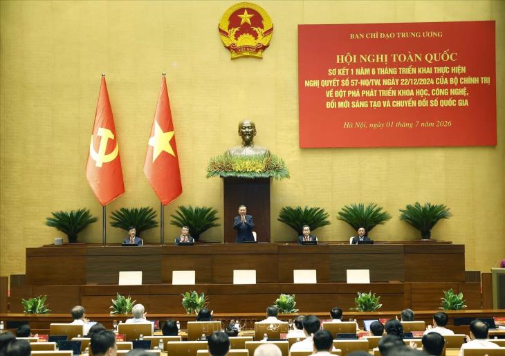 Hội nghị toàn quốc sơ kết 1 năm 6 tháng triển khai thực hiện Nghị quyết số 57-NQ/TW của Bộ Chính trị 
