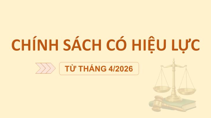 Chính sách có hiệu lực từ tháng 4/2026