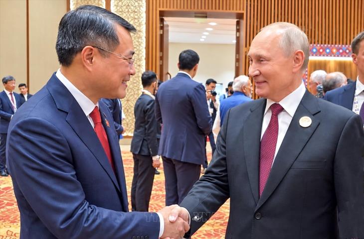 Thủ tướng Lê Minh Hưng gặp Tổng thống LB Nga Vladimir Putin nhân dự Hội nghị Thượng đỉnh BRICS tại Ấn Độ (13/9/2026)