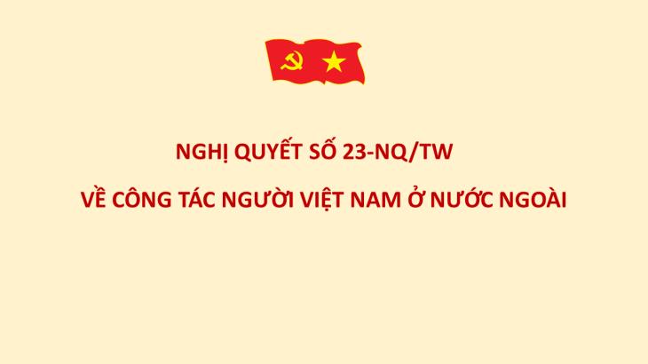 Nghị quyết số 23-NQ/TW của Bộ Chính trị về công tác người Việt Nam ở nước ngoài