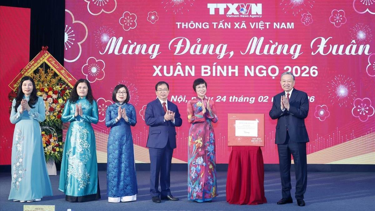Tổng Bí thư Tô Lâm: TTXVN vươn lên ở tầm cao mới, xứng đáng là mạch máu thông tin tin cậy của đất nước