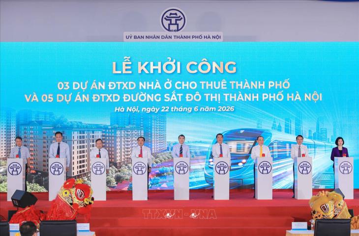 Thành phố Hà Nội khởi công 3 dự án nhà ở cho thuê và 5 tuyến đường sắt đô thị
